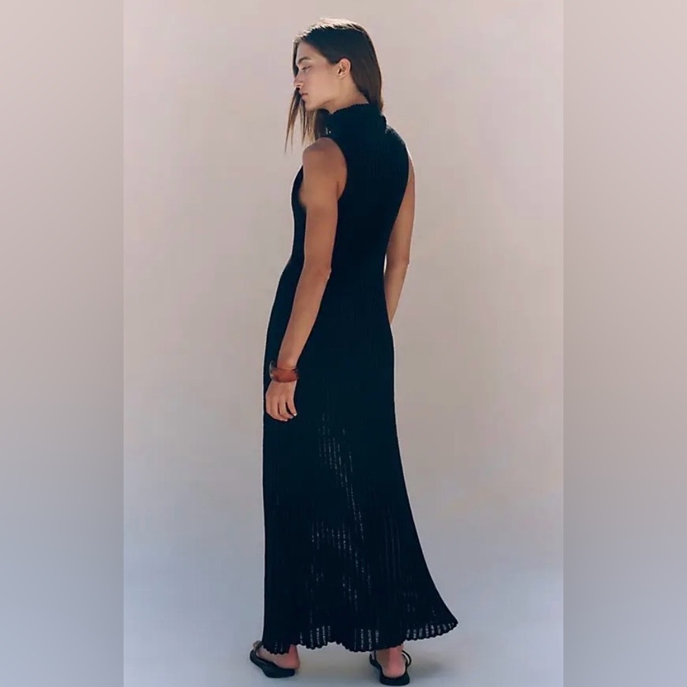 NWT FREE PEOPLE HARLEY SWEATER MAXI DRESS BLACK - Picture 2 of 4